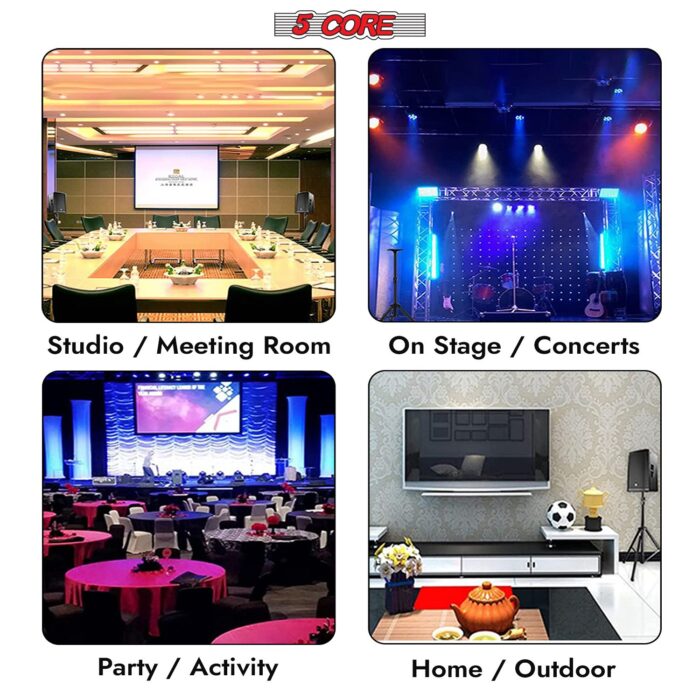 5 Core Speaker Stand Tripod Pair Floor Heavy Duty Adjustable Up to 72 Inch DJ Studio Monitor Stands Pole Mount - SS HD 2PK BLK BAG - Image 11