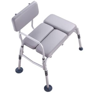VEVOR Tub Transfer Bench for Bathtub 500lbs, Shower Seats for Adults, Lightweight Shower Bench for Elderly and Disabled with Padded Seat, Non-Slip Bath Seats with Armrest and Reversible Backrest