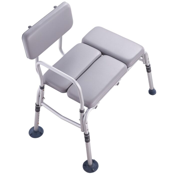 VEVOR Tub Transfer Bench for Bathtub 500lbs, Shower Seats for Adults, Lightweight Shower Bench for Elderly and Disabled with Padded Seat, Non-Slip Bath Seats with Armrest and Reversible Backrest