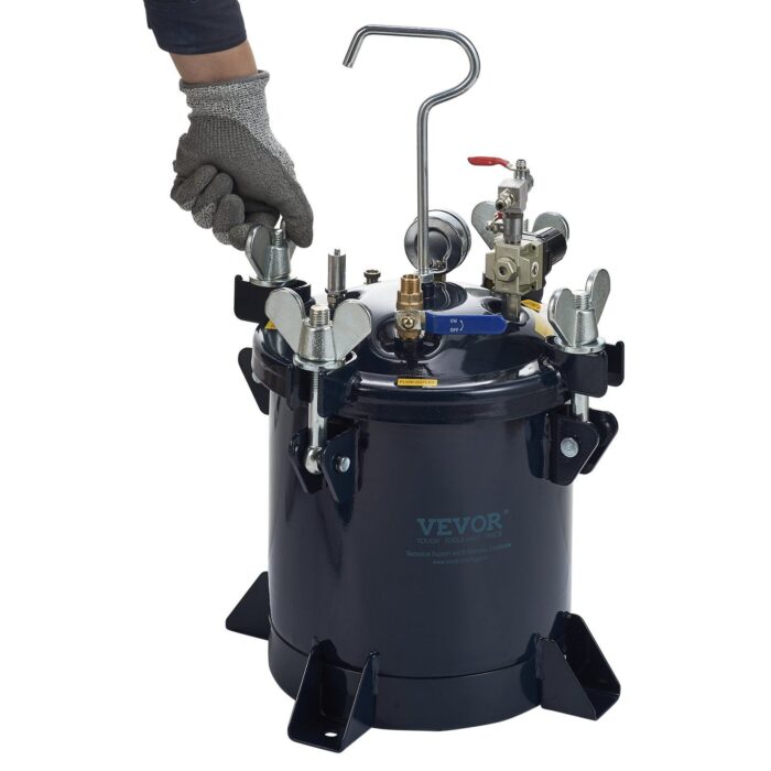 VEVOR 10L/2.5gal Spray Paint Pressure Pot Tank, 70PSI Max Air Paint Pressure Pot, Metal Rack and Leak Repair Sealant for Industry Home Decor Architecture Construction Automotive Painting - Image 11