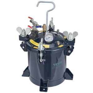VEVOR 10L/2.5gal Spray Paint Pressure Pot Tank, 70PSI Max Air Paint Pressure Pot, Metal Rack and Leak Repair Sealant for Industry Home Decor Architecture Construction Automotive Painting