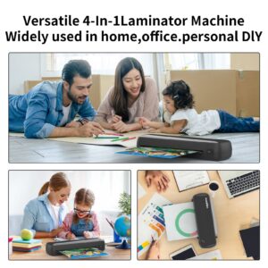 Versatile Laminator Machine,It has Quick Warm Up, Fast Laminating Documentation and Photos, Increases Their Long Term Color Preservation. Suitable for Family, Office and School A4/A5/A6 Size