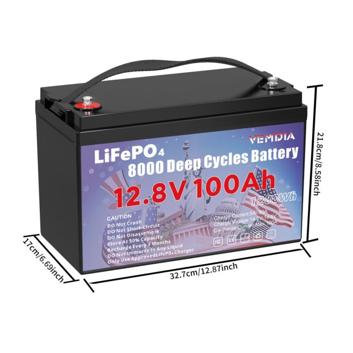 12V 100 AH,  Marine Rechargeable Battery, High Self-Discharge Rate 800A Current, for Solar Marine Off-Grid Applications  Backup Battery System - Image 2