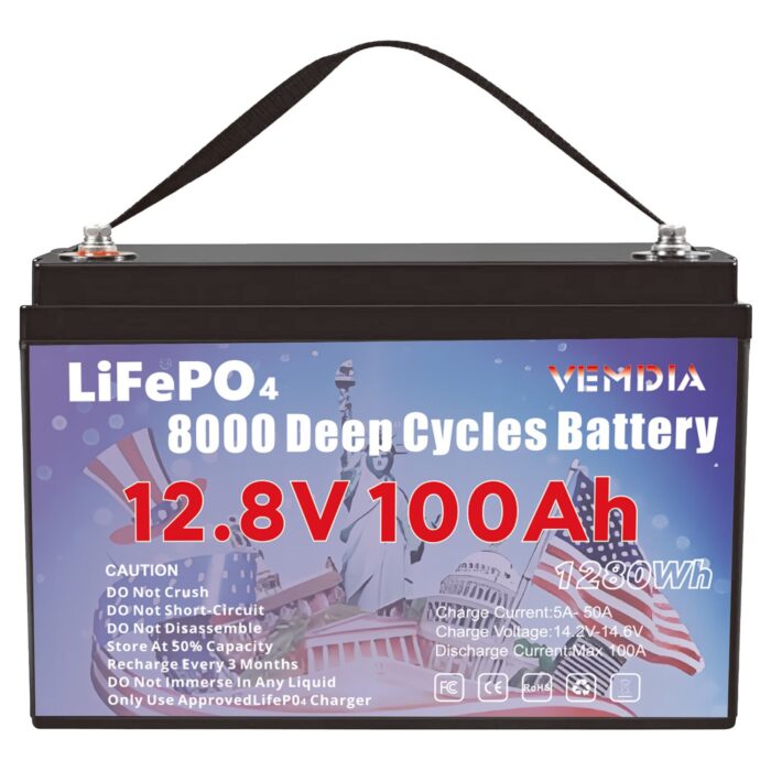 12V 100 AH,  Marine Rechargeable Battery, High Self-Discharge Rate 800A Current, for Solar Marine Off-Grid Applications  Backup Battery System
