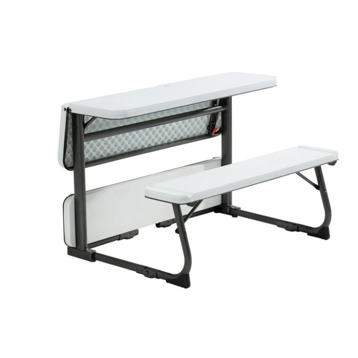 Folding Kid's Picnic Activity Table for Ages 3-8, White - Image 2