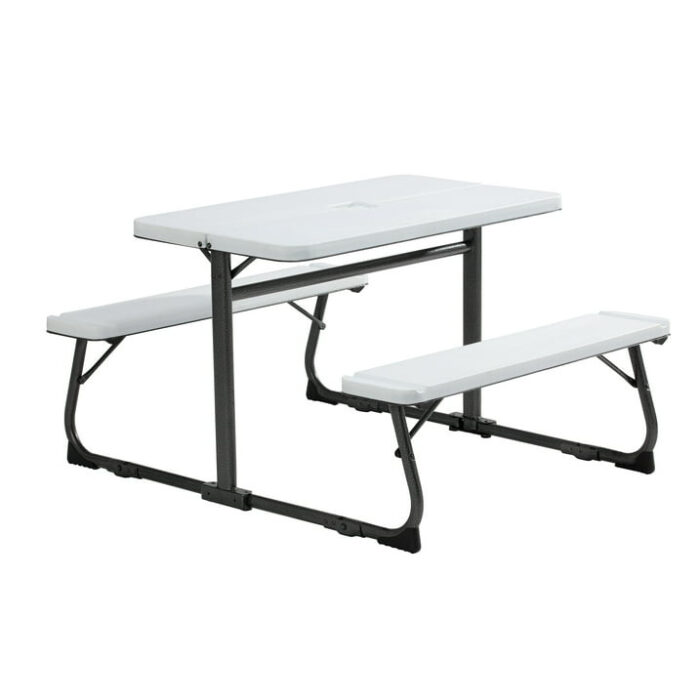 Folding Kid's Picnic Activity Table for Ages 3-8, White - Image 5